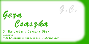 geza csaszka business card