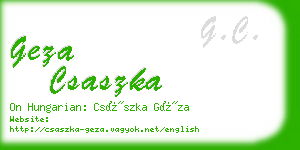 geza csaszka business card